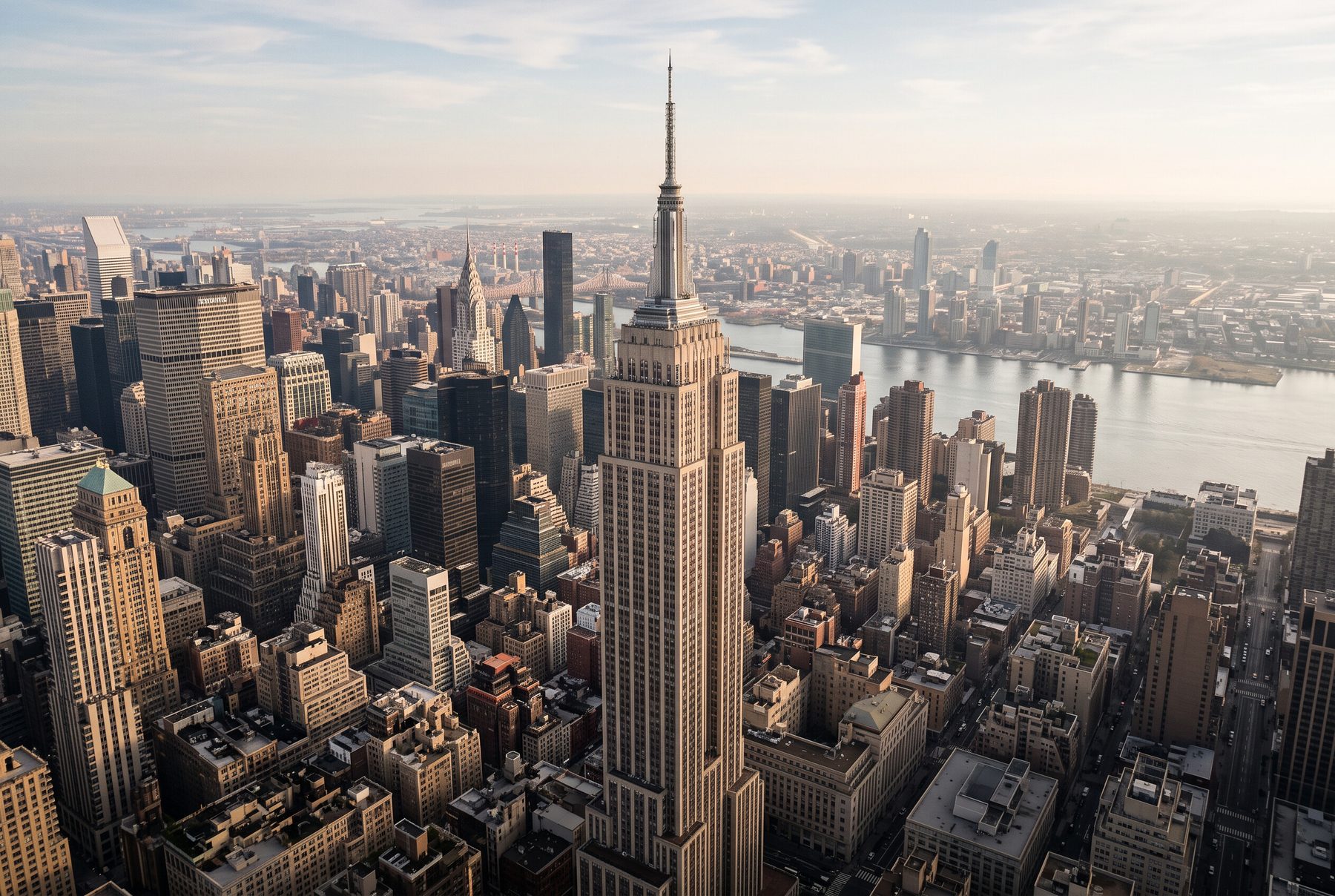 Skyline de New York au coucher du soleil